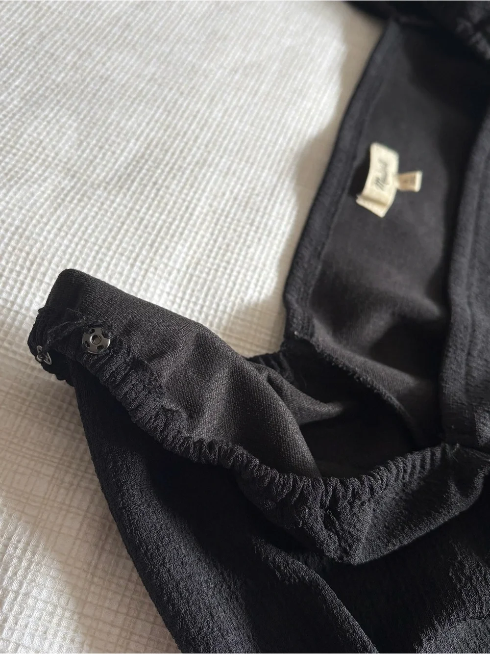 Madewell Black Long Sleeve with Square Neckline - Size M